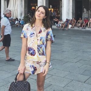 Reformation World Traveler Graphic Print Shirt and Shorts Set